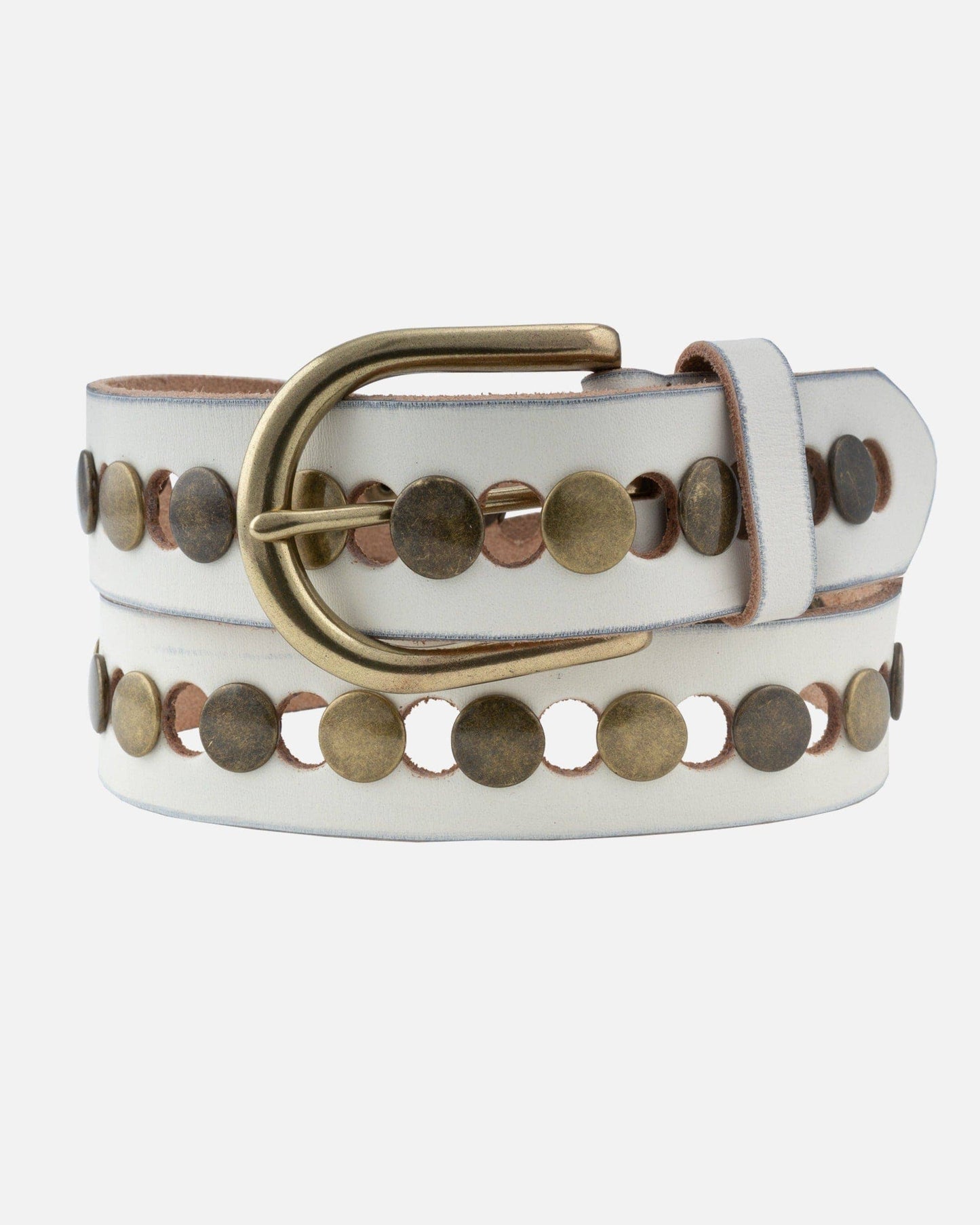 Jasmyn | All Over Gold Studded Full Grain Leather Belt Women
