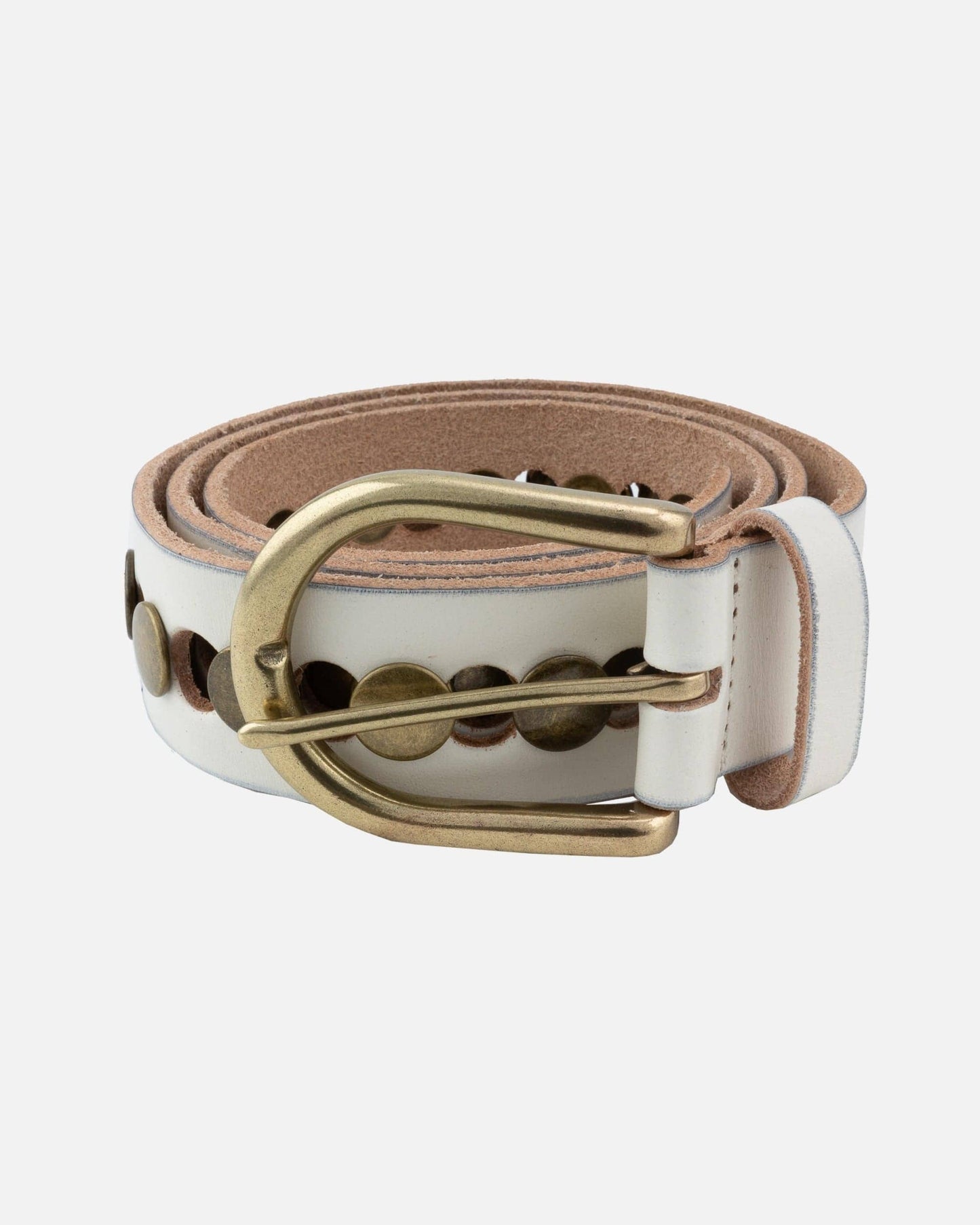 Jasmyn | All Over Gold Studded Full Grain Leather Belt Women