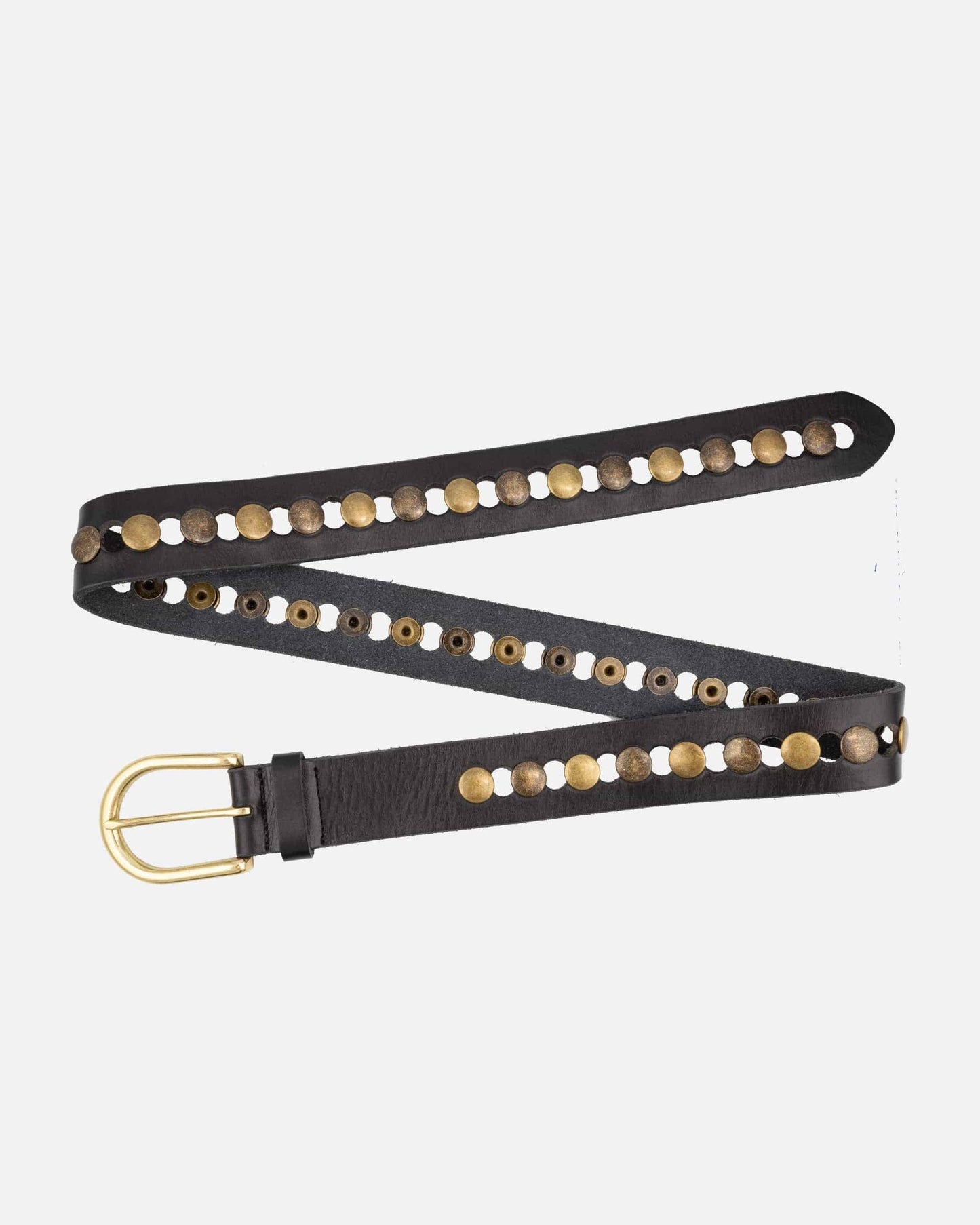 Jasmyn | All Over Gold Studded Full Grain Leather Belt Women
