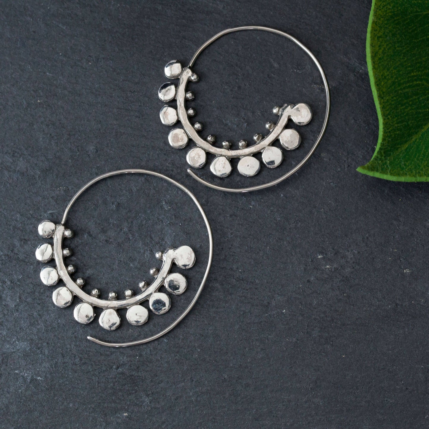 Sterling Silver Spotted Spiral Earring