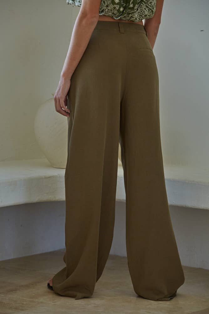 Tencel Linen Wide Leg Pants