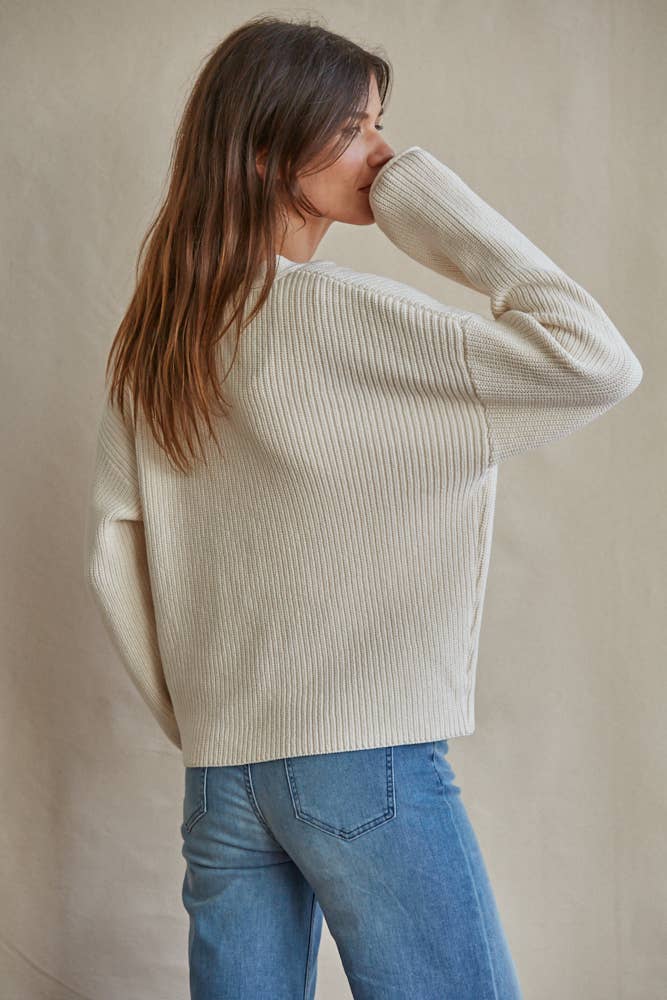 Knit Sweater V-Neck Long Sleeve Button Down Cardigan