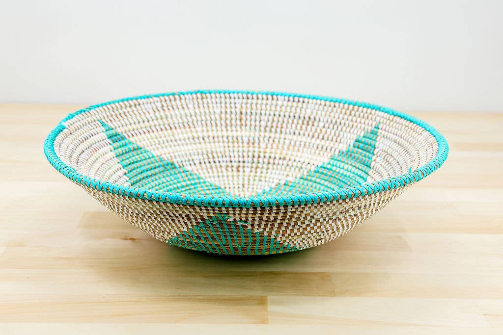 African Wall Basket / Bowl, sweet grass, multi-color