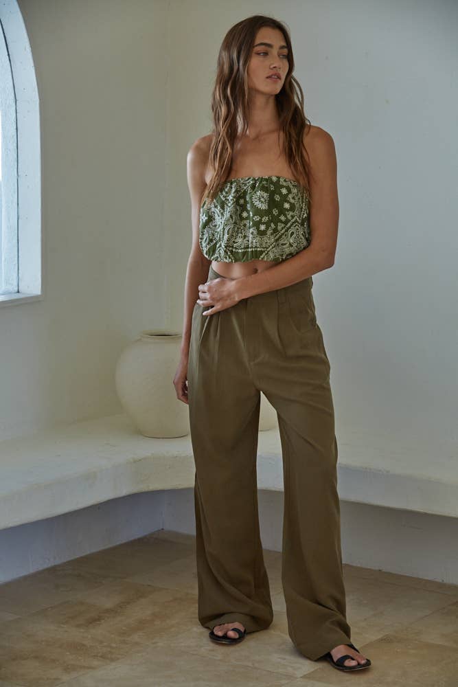 Tencel Linen Wide Leg Pants