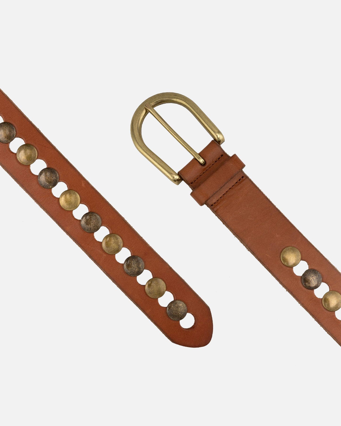 Jasmyn | All Over Gold Studded Full Grain Leather Belt Women