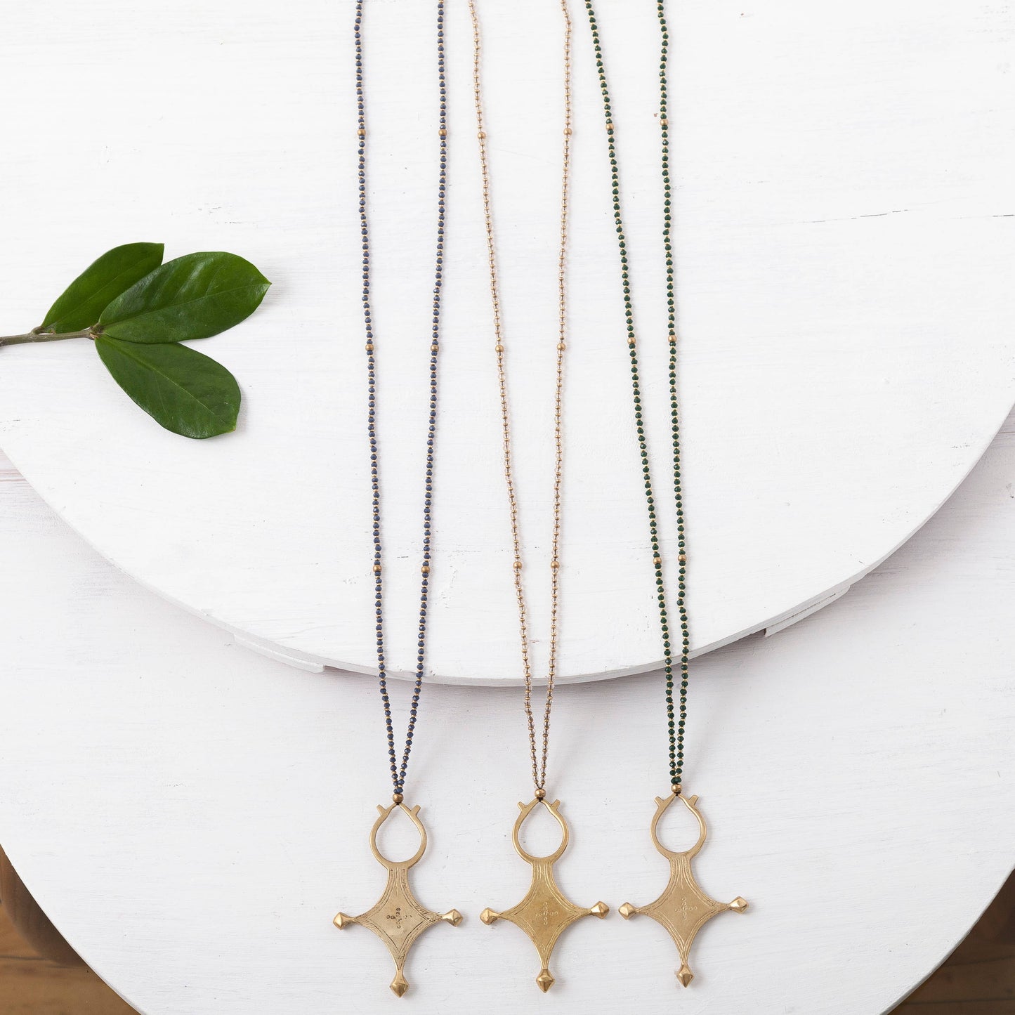 Color Pop Beaded Tribal Cross Necklace