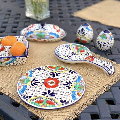 Encantada Handmade Pottery Spoon Rest, Navy