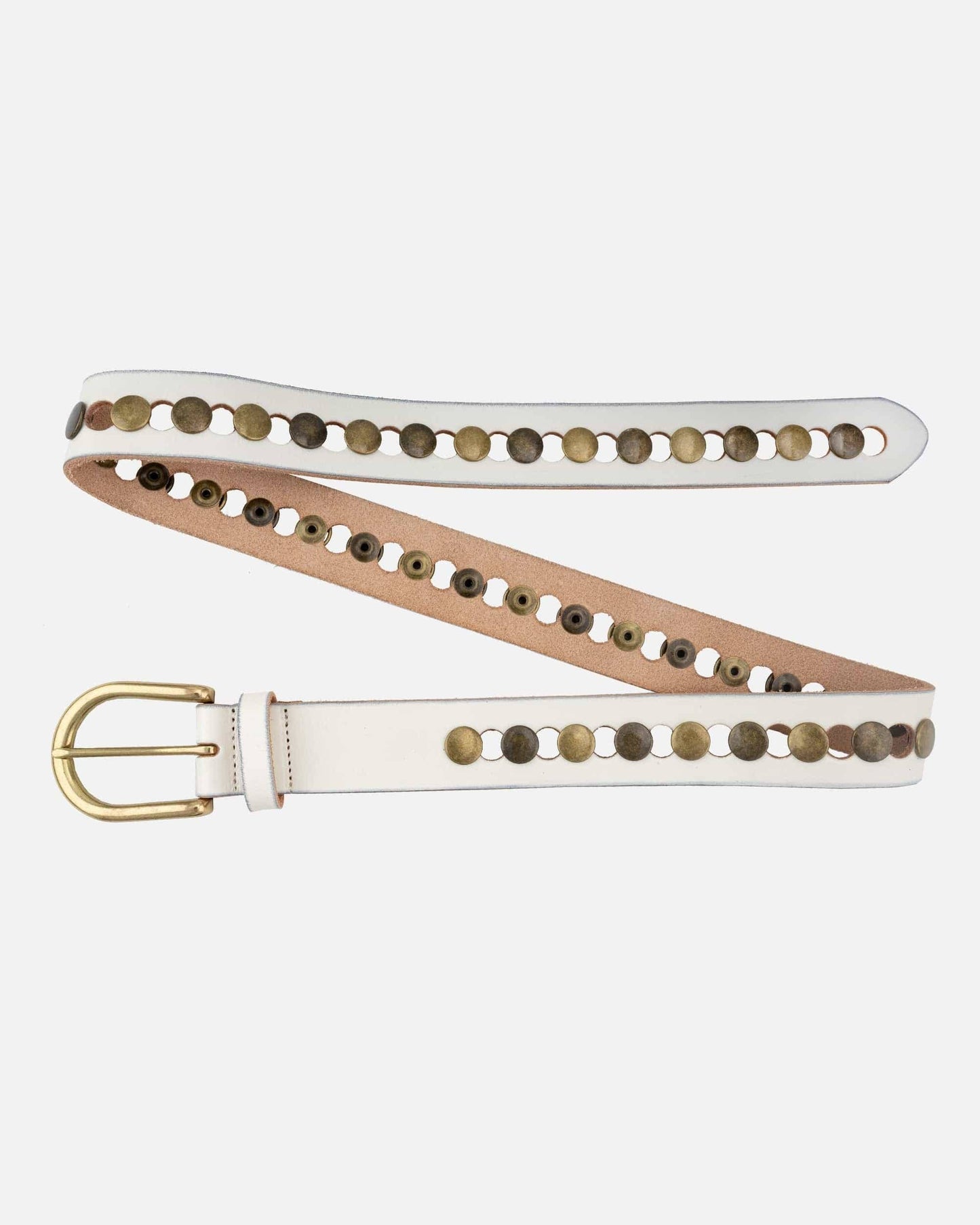 Jasmyn | All Over Gold Studded Full Grain Leather Belt Women
