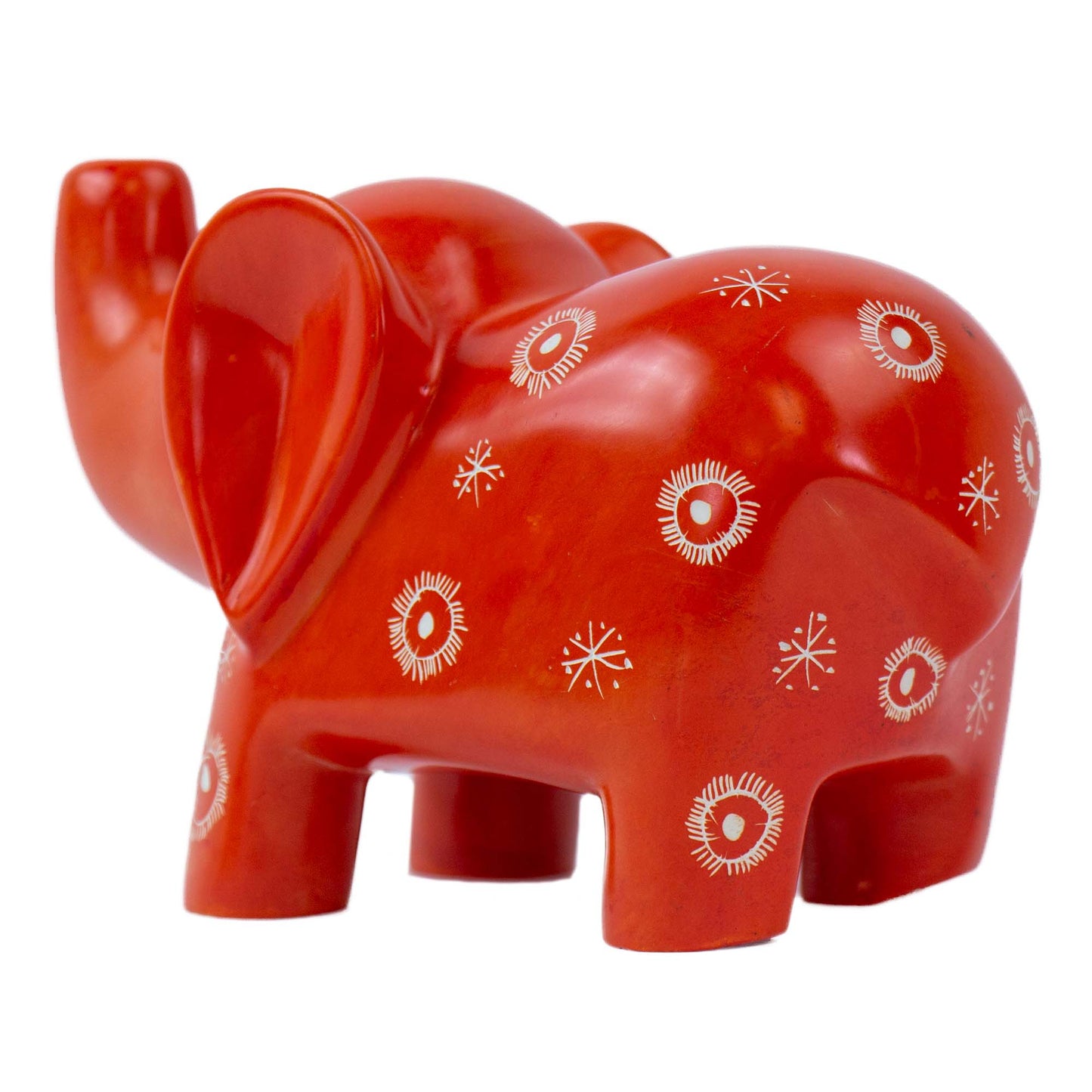 Extra Large Soapstone Elephant Sculpture - Orange