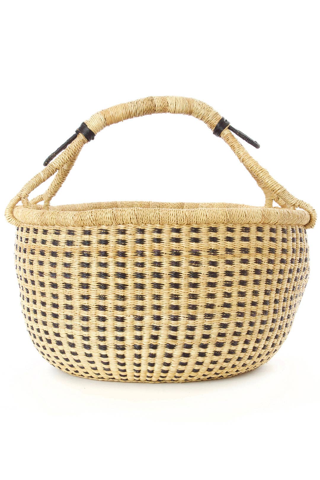Midnight and Natural Checkered Bolga Basket