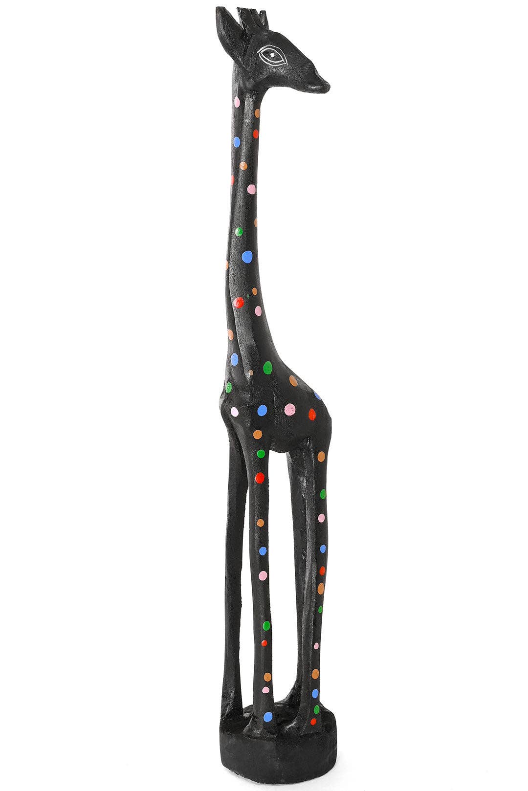 Large Black Jacaranda Giraffe with Rainbow Polka Dots