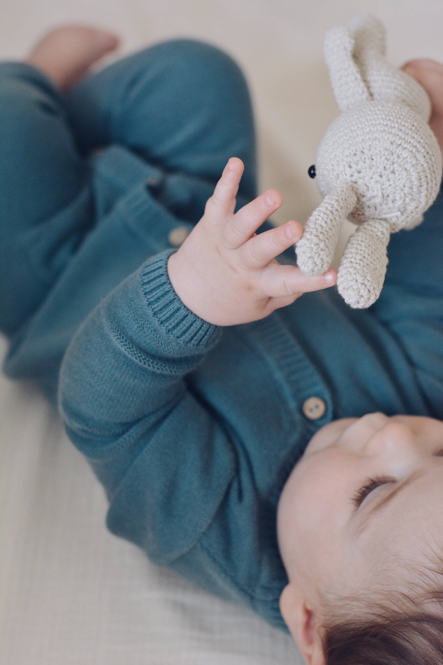 Baby Knitted Blue Jumpsuit 100% Cotton OEKO-TEX