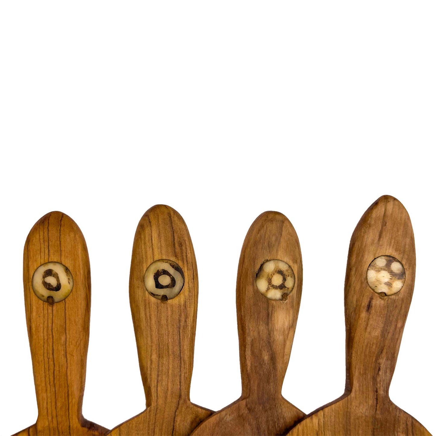 Paddle Olive Wood Serving Set with Batik bone Accent