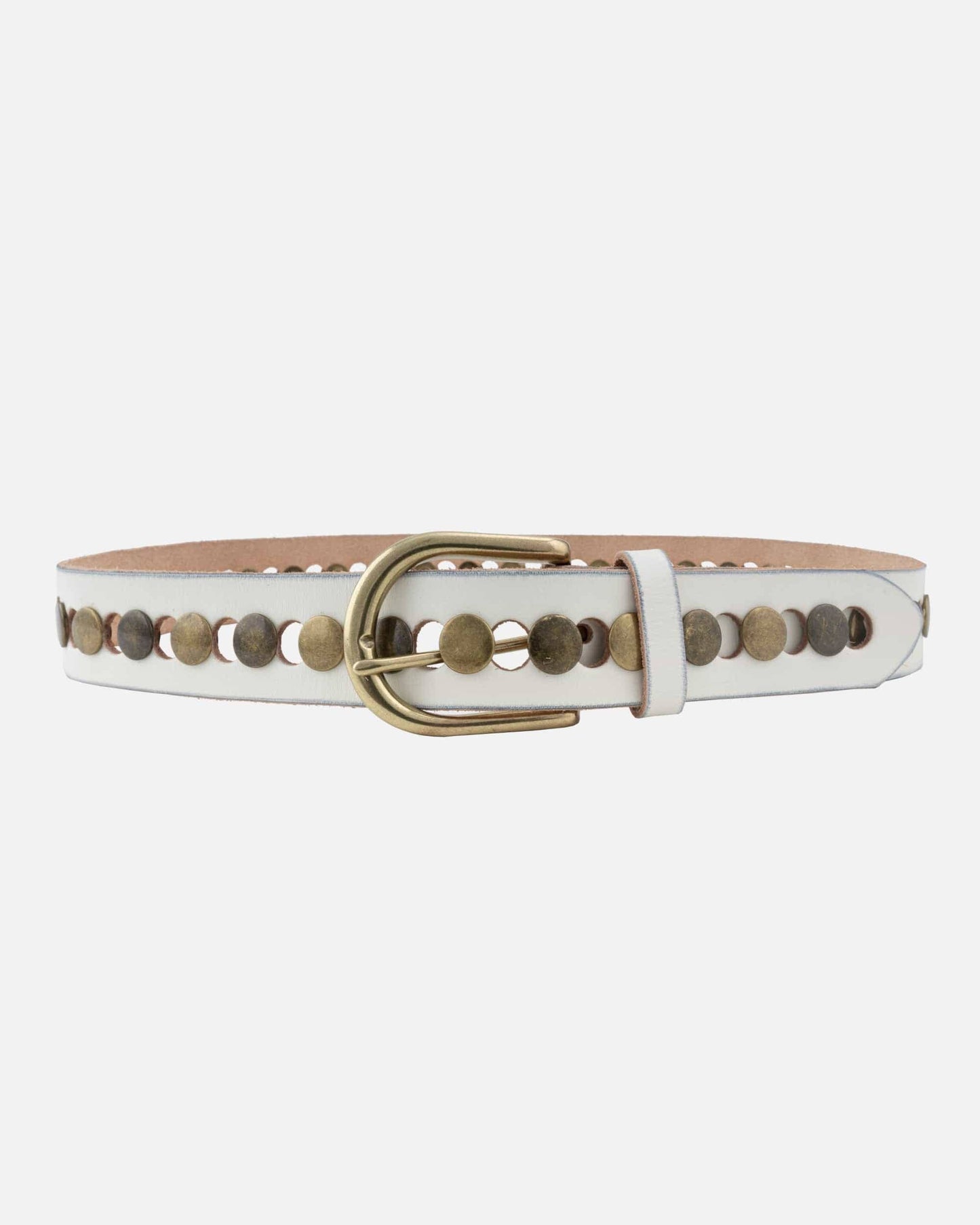 Jasmyn | All Over Gold Studded Full Grain Leather Belt Women