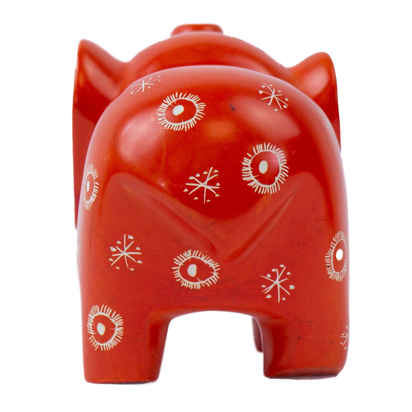 Extra Large Soapstone Elephant Sculpture - Orange
