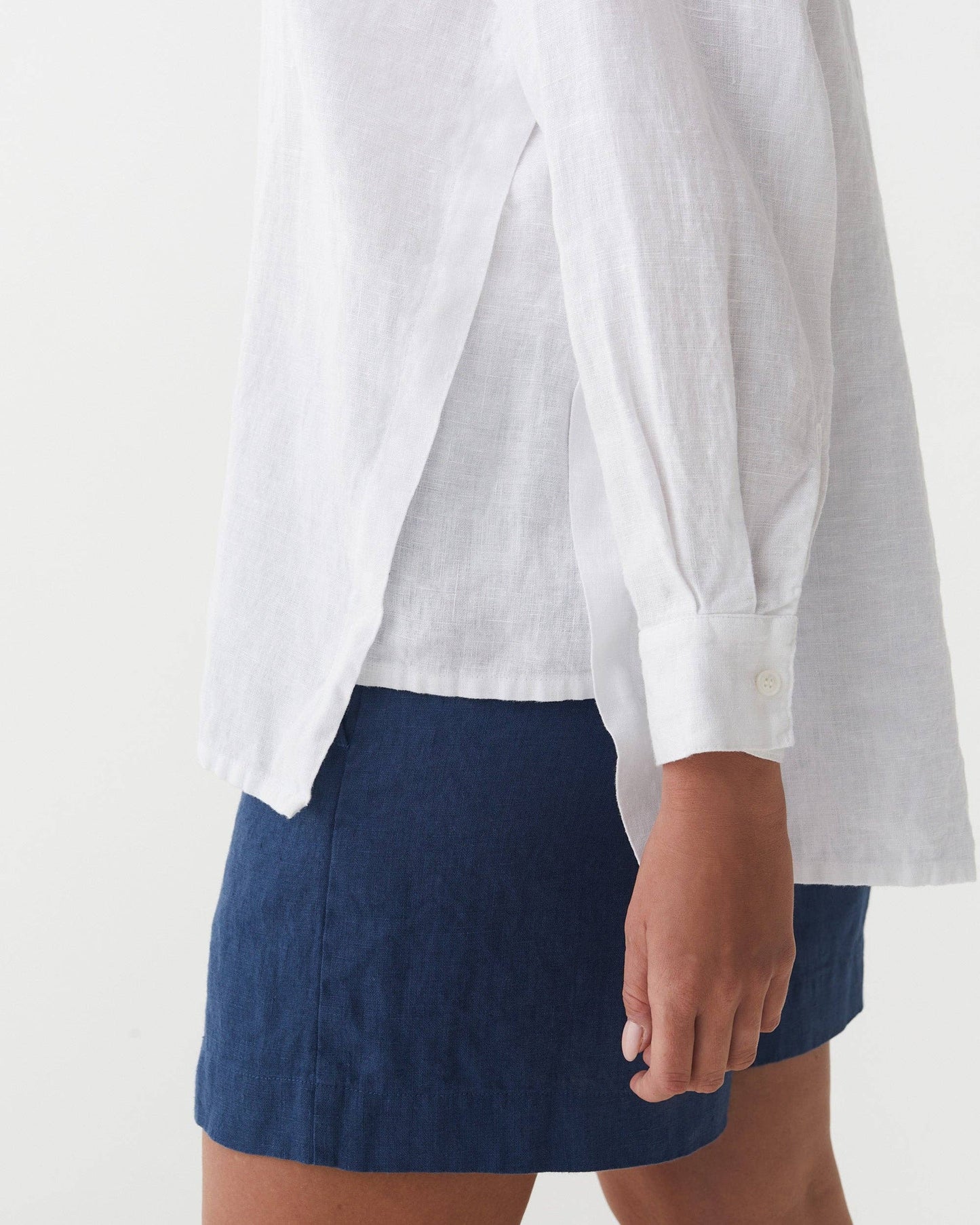 Long-Sleeve Linen Shirt ISLAY in White