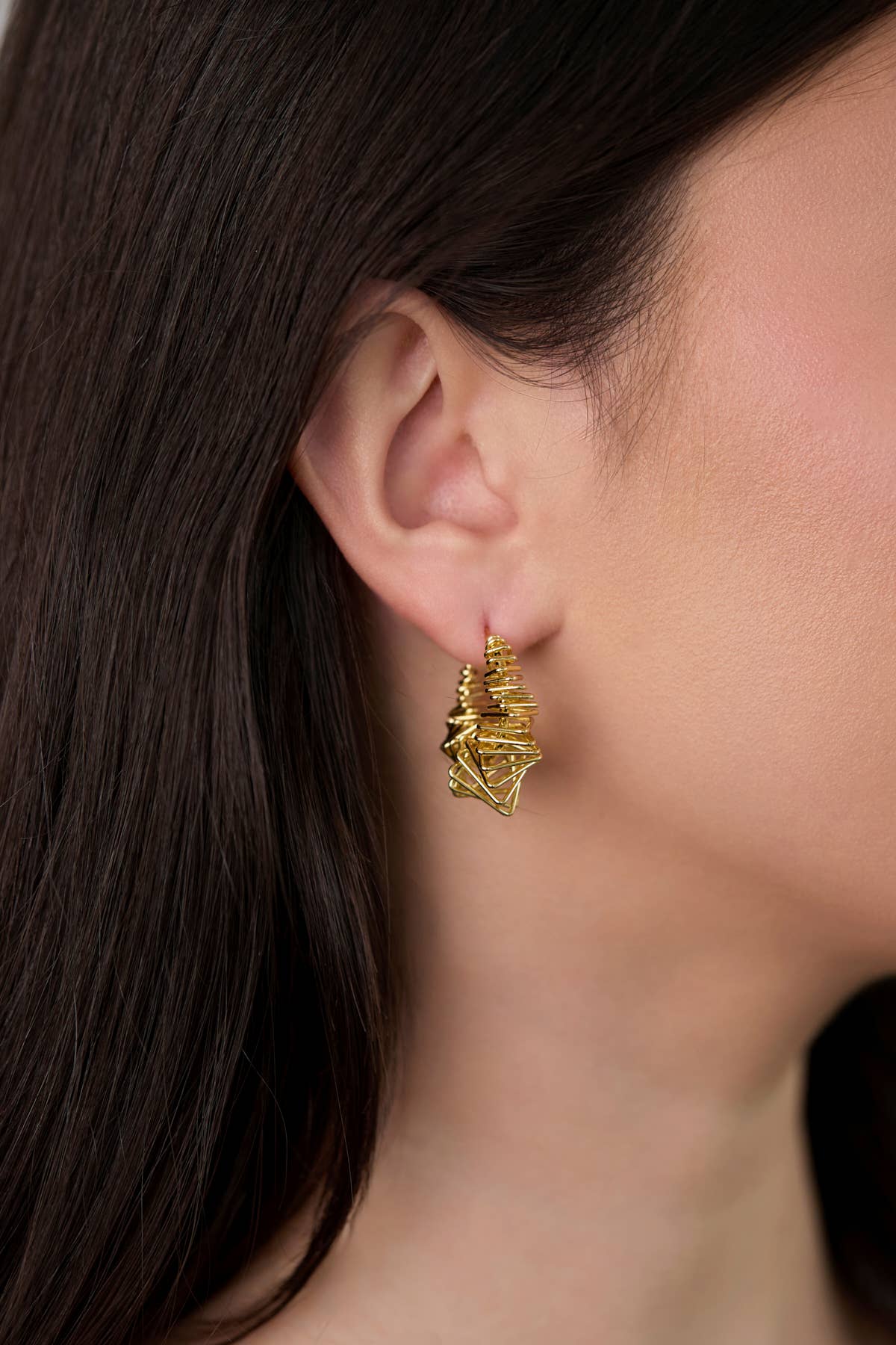 Geometric Twist Hoop Earrings