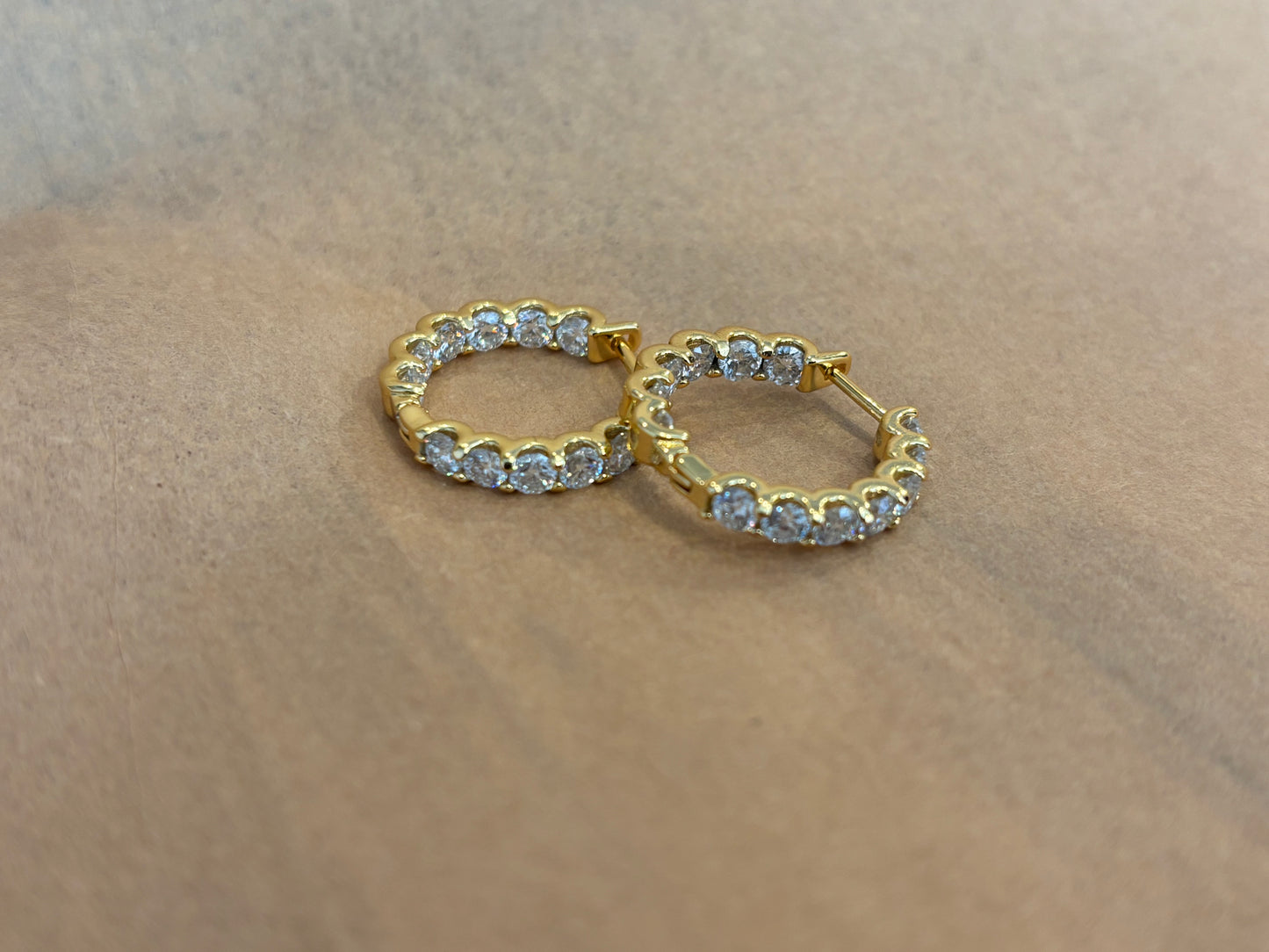 Moissanite Hoop Earrings, +-2.3cm