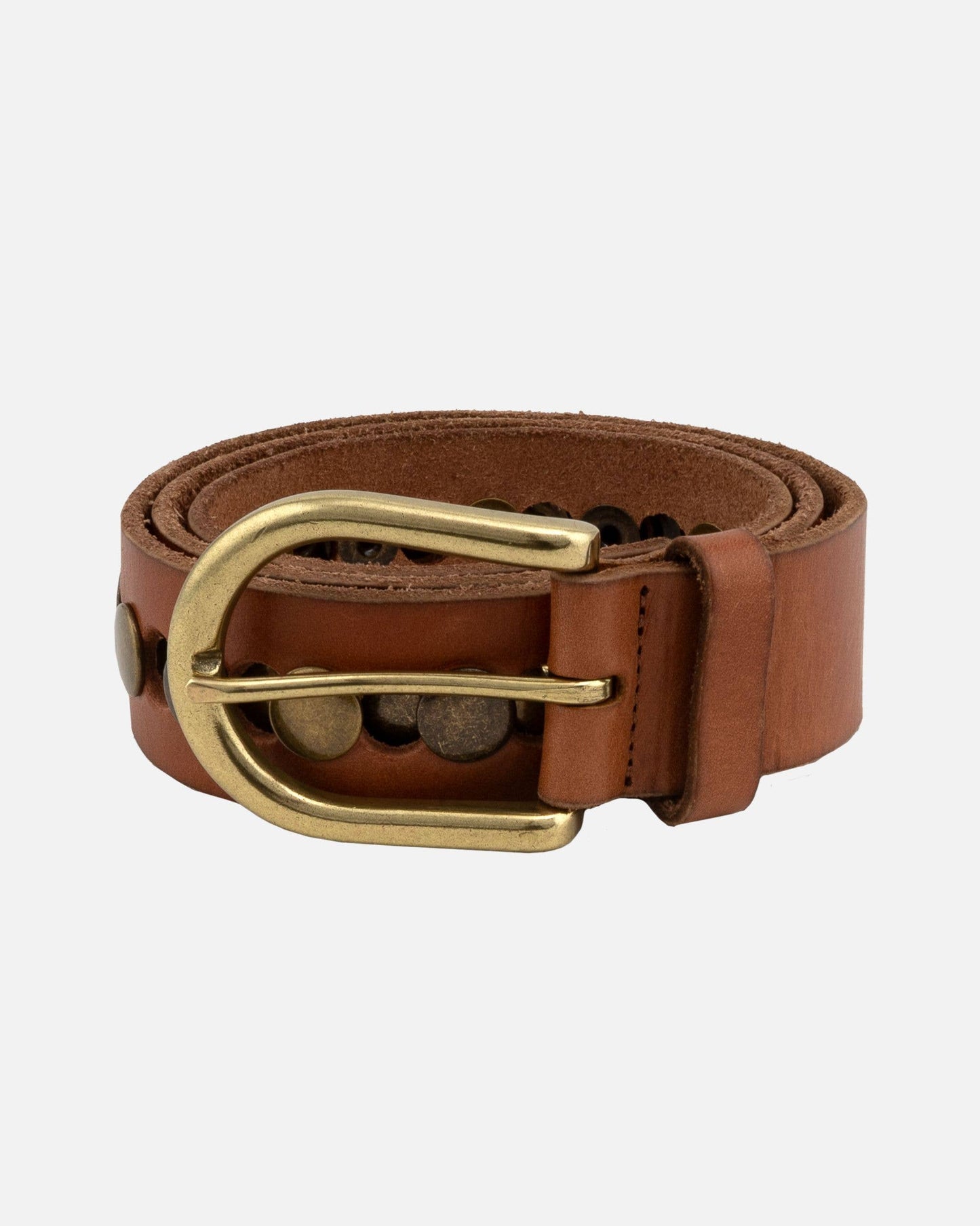 Jasmyn | All Over Gold Studded Full Grain Leather Belt Women