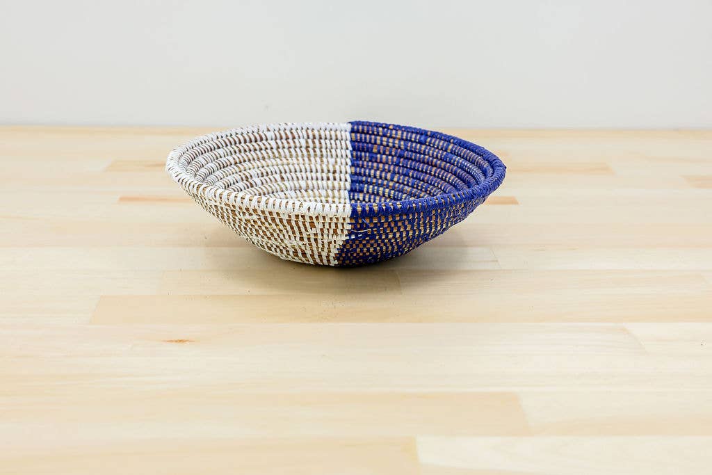 African Wall Basket / Bowl, sweet grass, multi-color