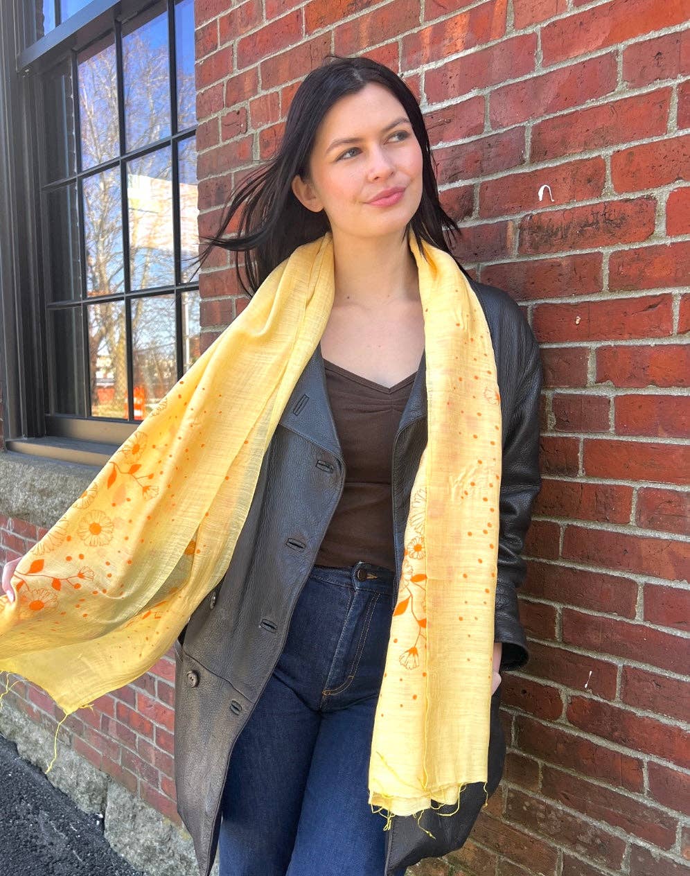 Screen Printed Silk Blend Scarves, made by hand in Vietnam