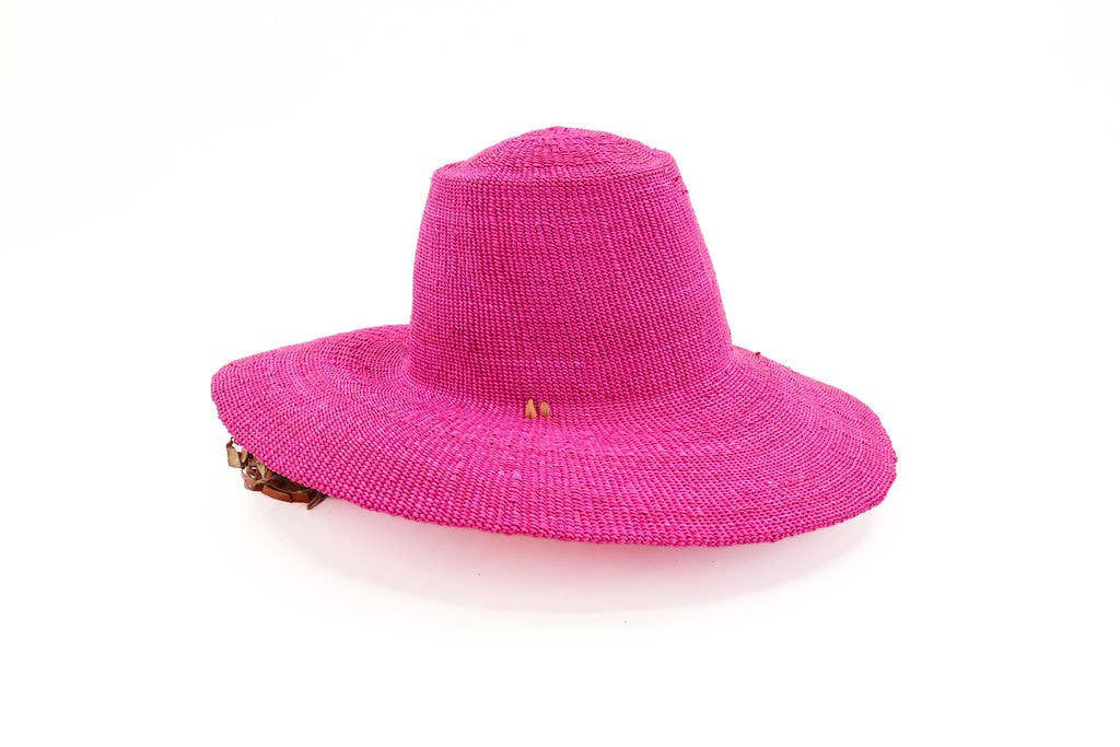 African Straw Sun Hat, Solid color