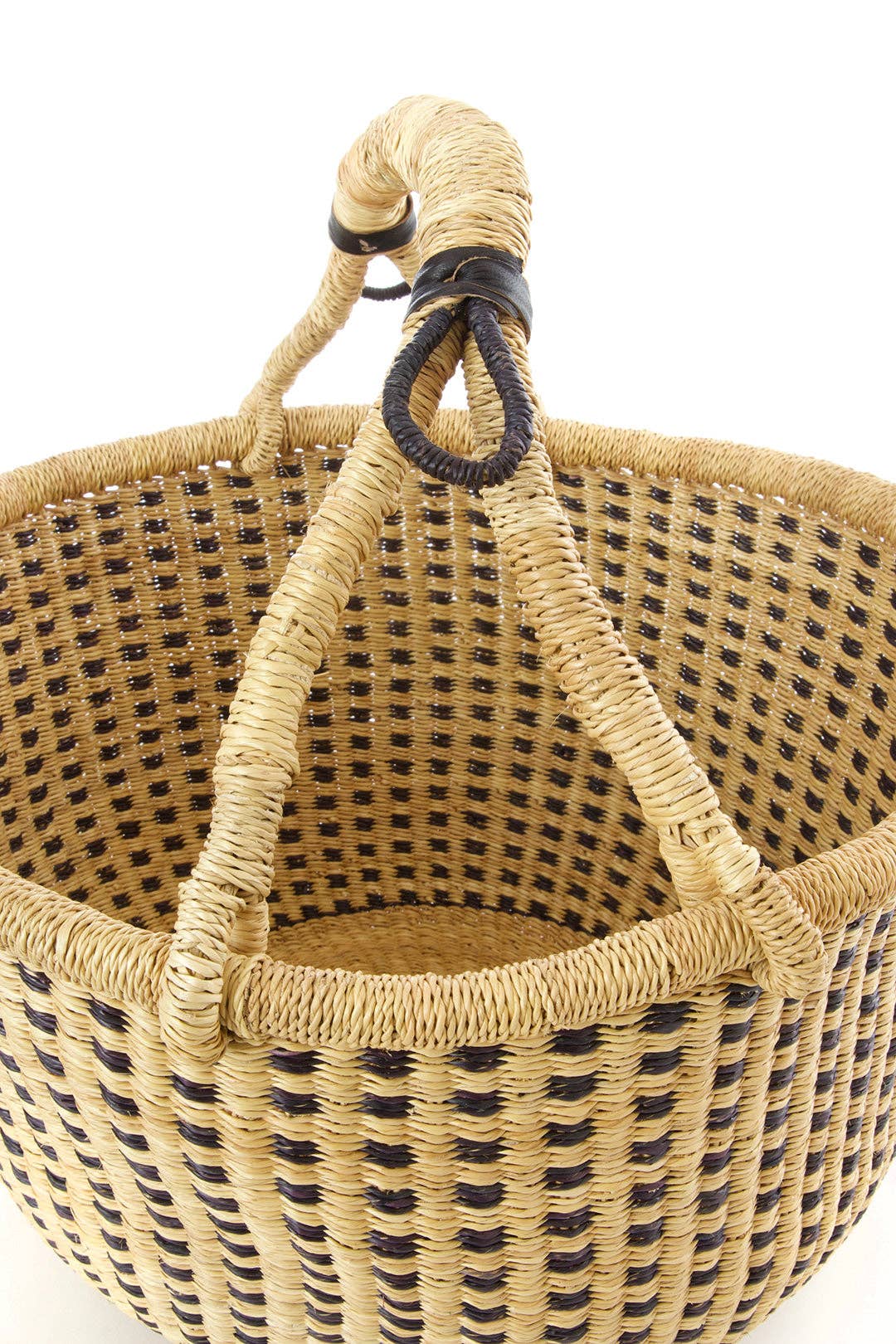 Midnight and Natural Checkered Bolga Basket