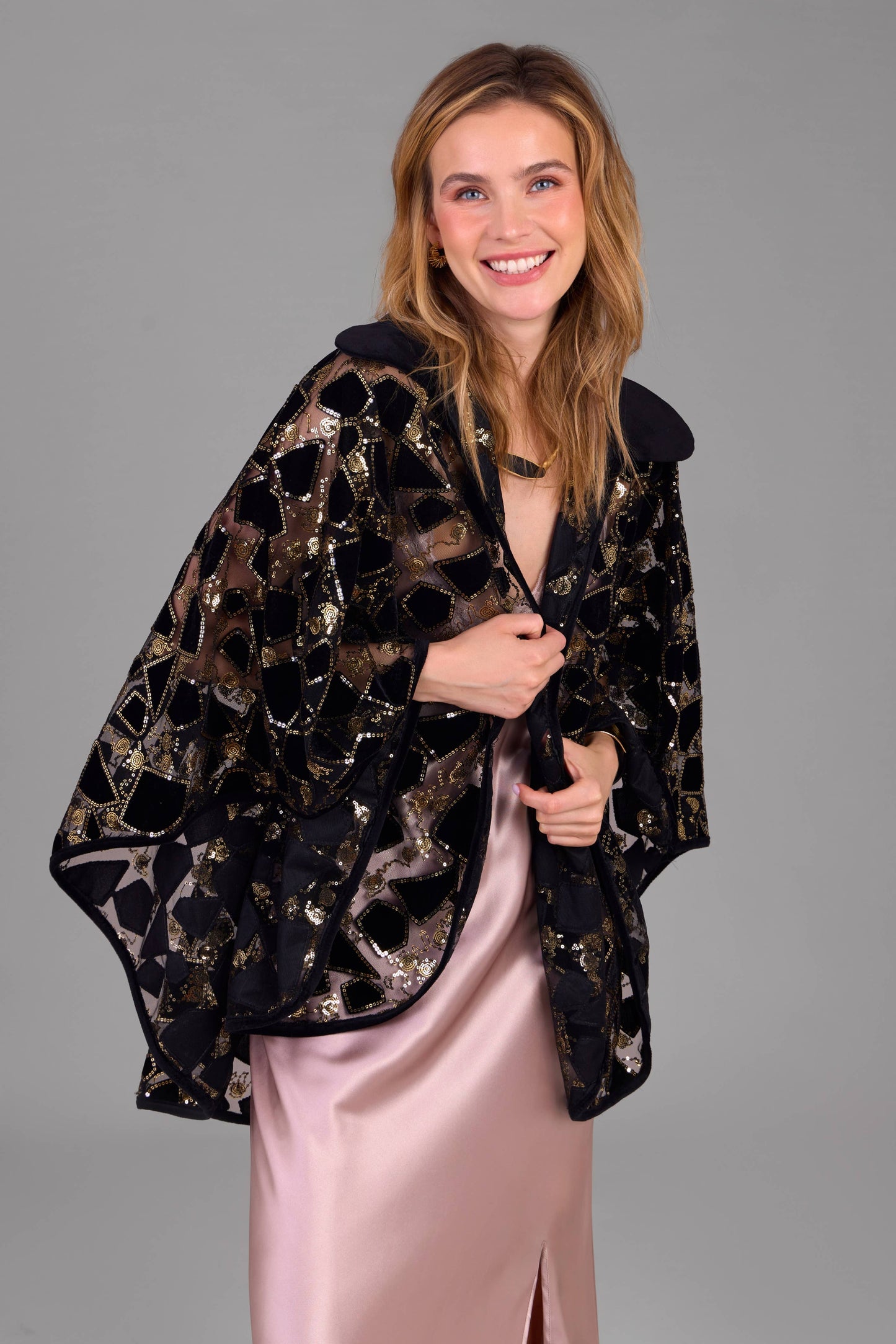Velvet Winter Sequin Capelet