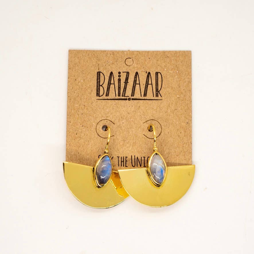 Brass Stone Shine Earring