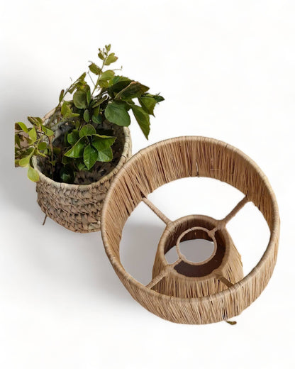 Natural raffia lamp, raffia lampshade, TABLE LAMPSHADES