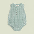 Wren Seersucker Bubble Romper - Laguna Gingham