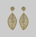 Vintage Gold Leaf Handmade Crochet Earrings