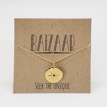 Gold Plated Compass Rose Necklace