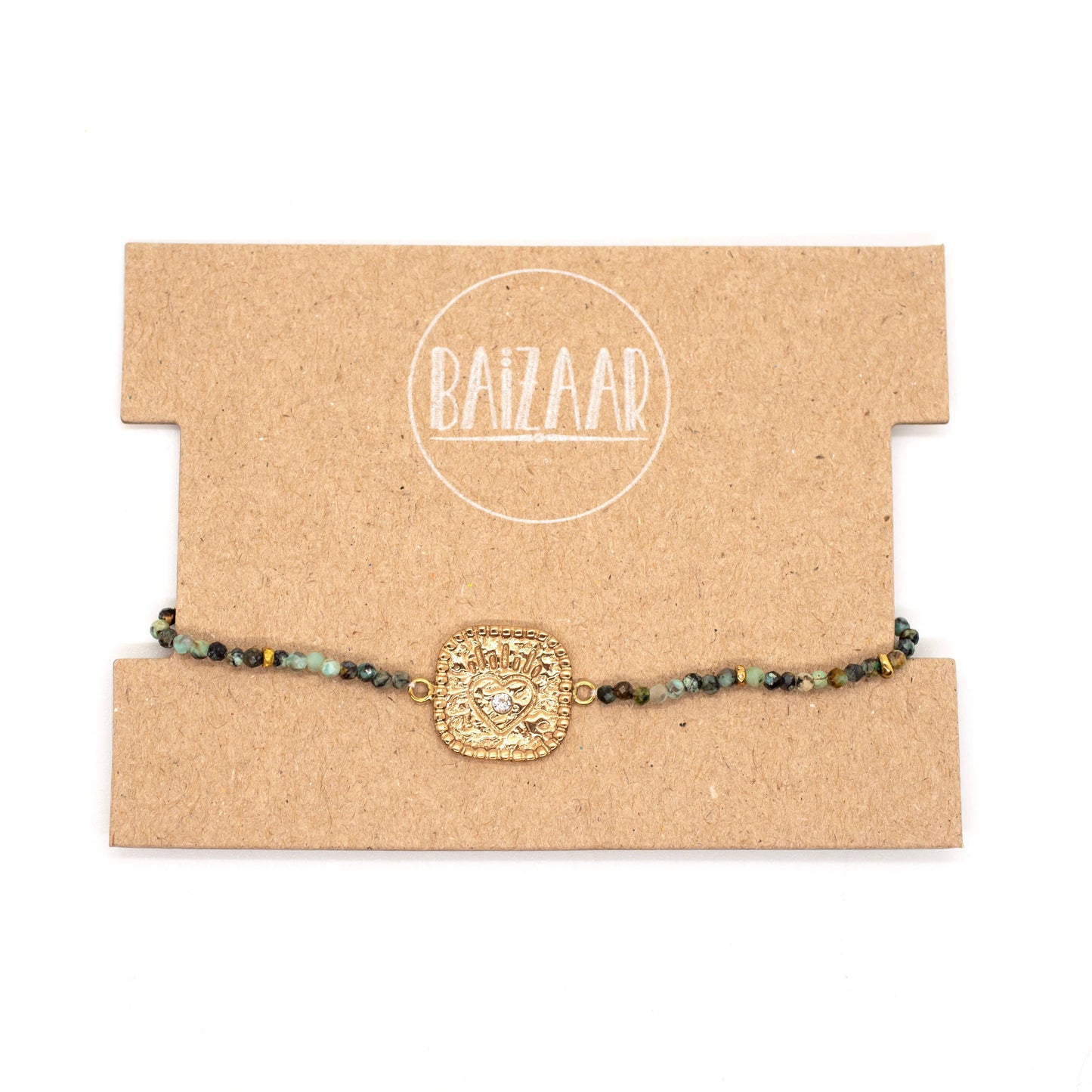 Brass & Stone Enchanted Heart Bracelet