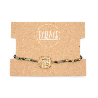 Brass & Stone Enchanted Heart Bracelet