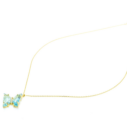 Butterfly Ocean Blue Sterling Silver Necklace