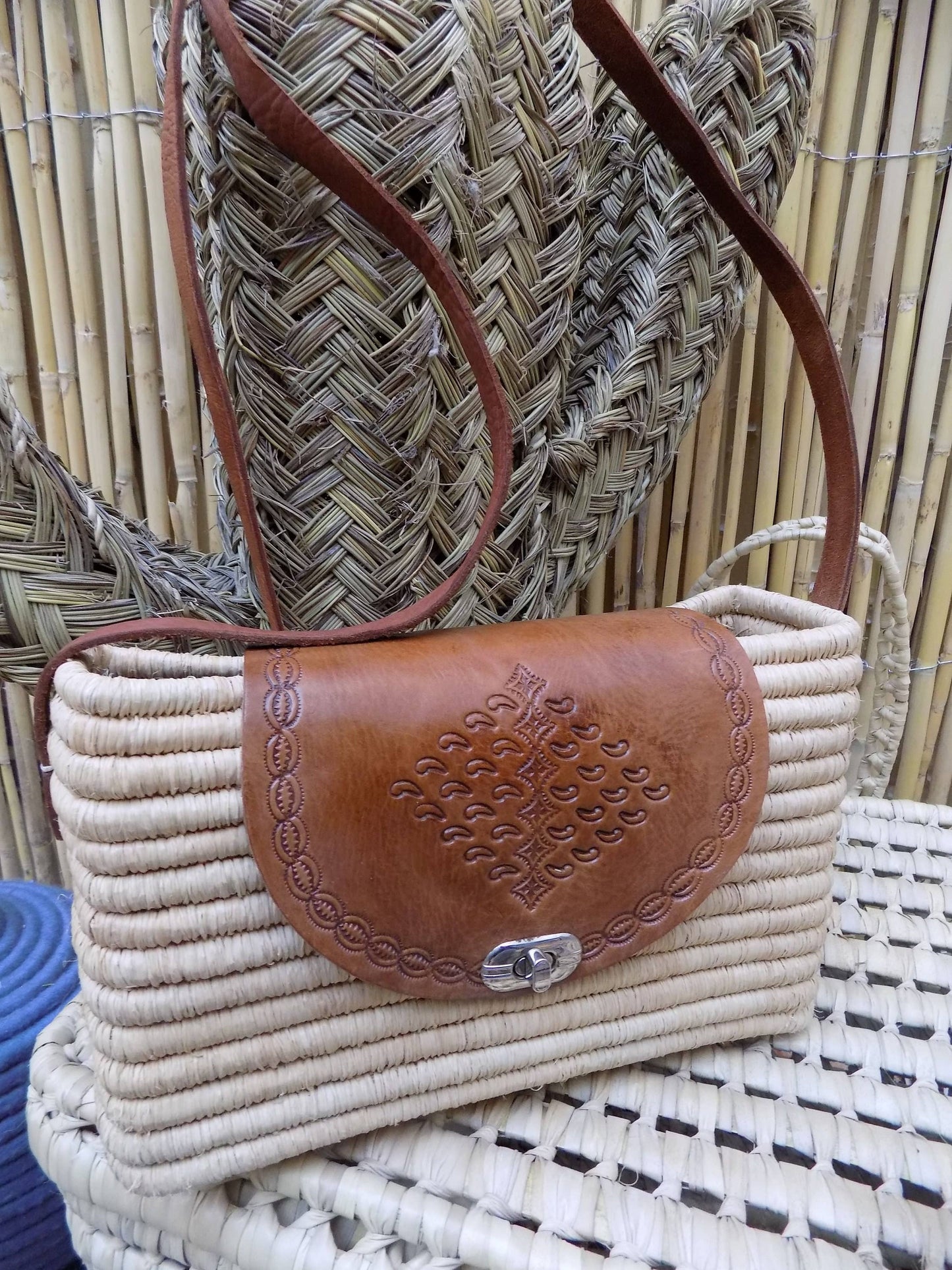 Raffia Bag, Crossbody Bag, Moroccan Raffia Handbag,