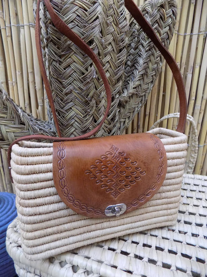 Raffia Bag, Crossbody Bag, Moroccan Raffia Handbag,