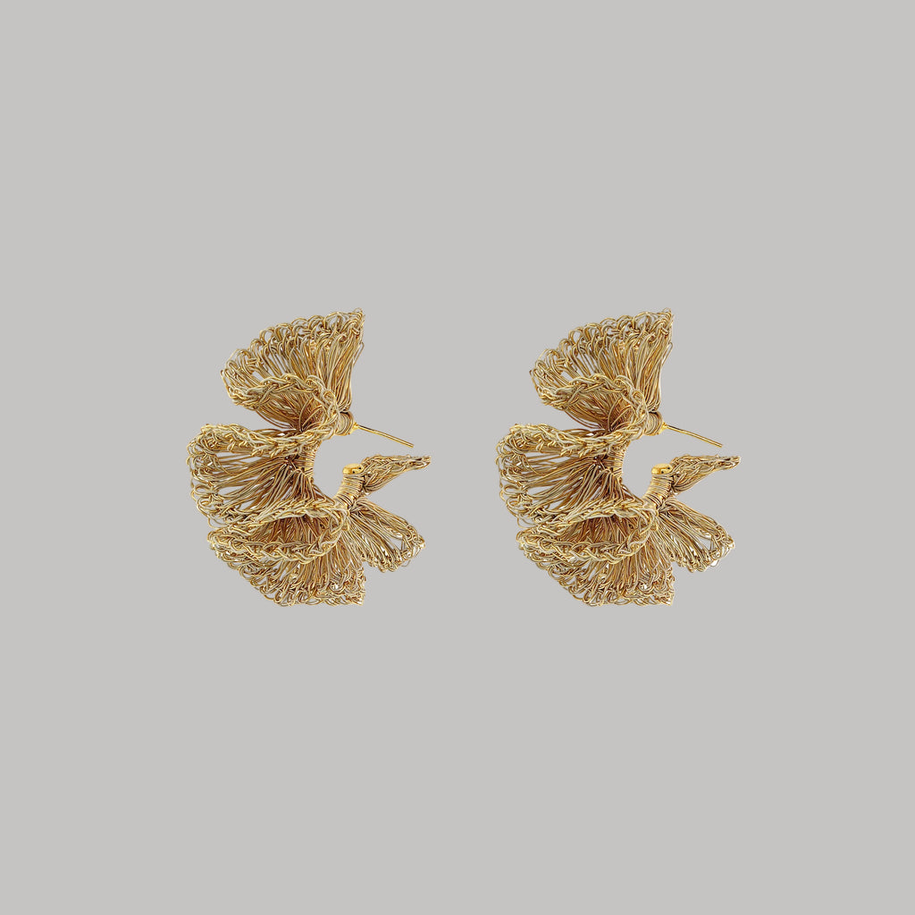 Vintage Gold Rio Hoops Handmade Crochet Earrings