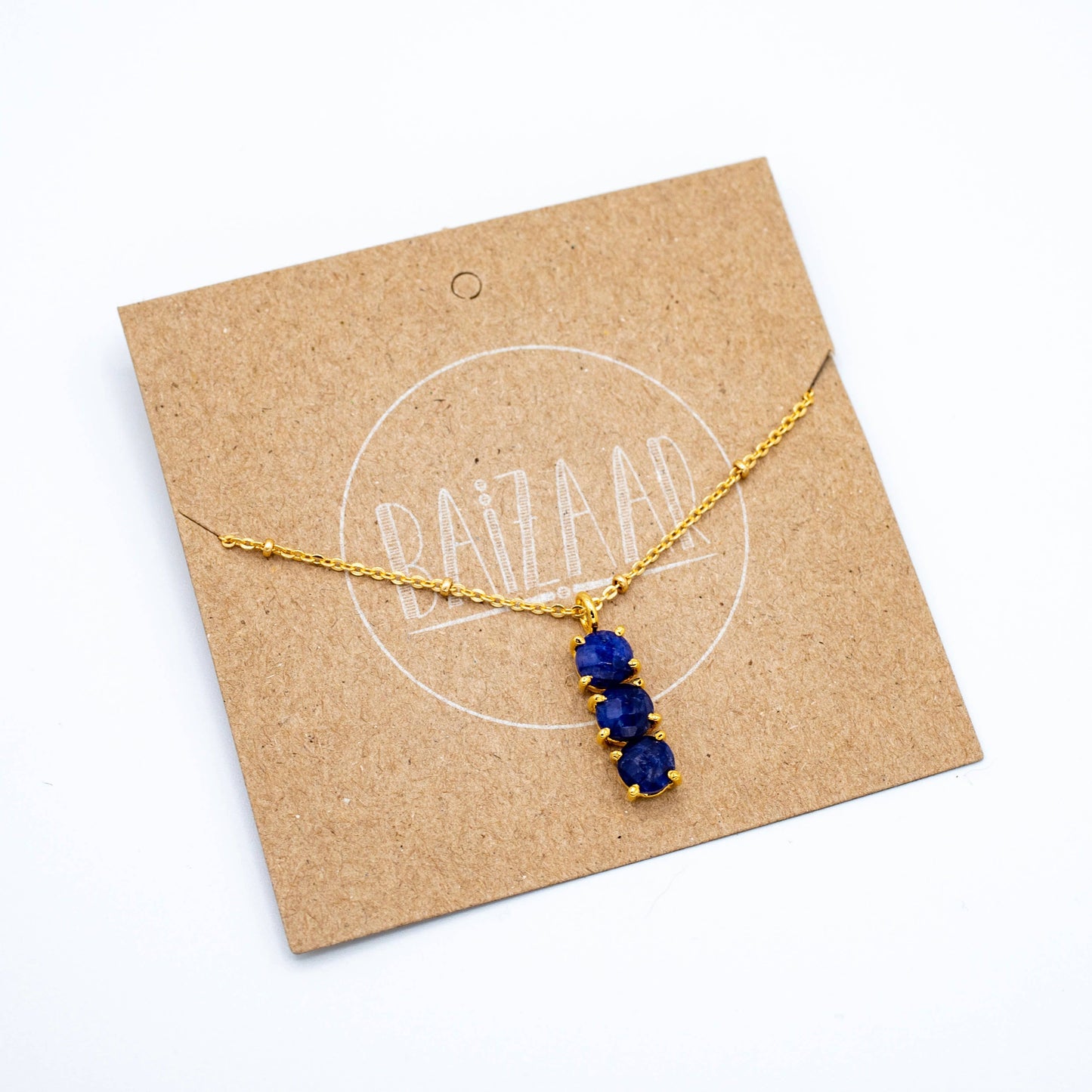 Triple Stone Prong Necklace