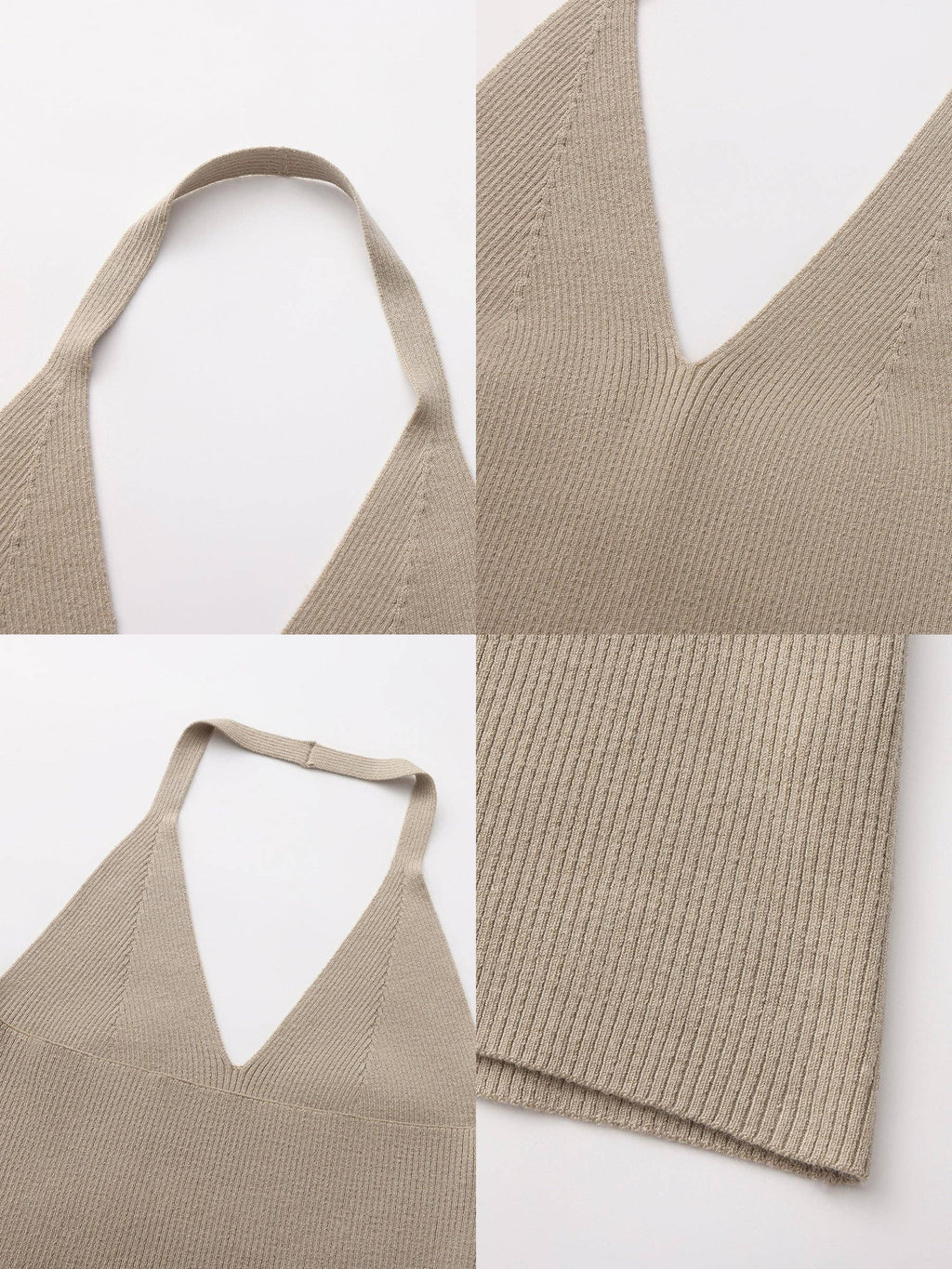 CUBIC Wool Blend Knit Halter Neck Top