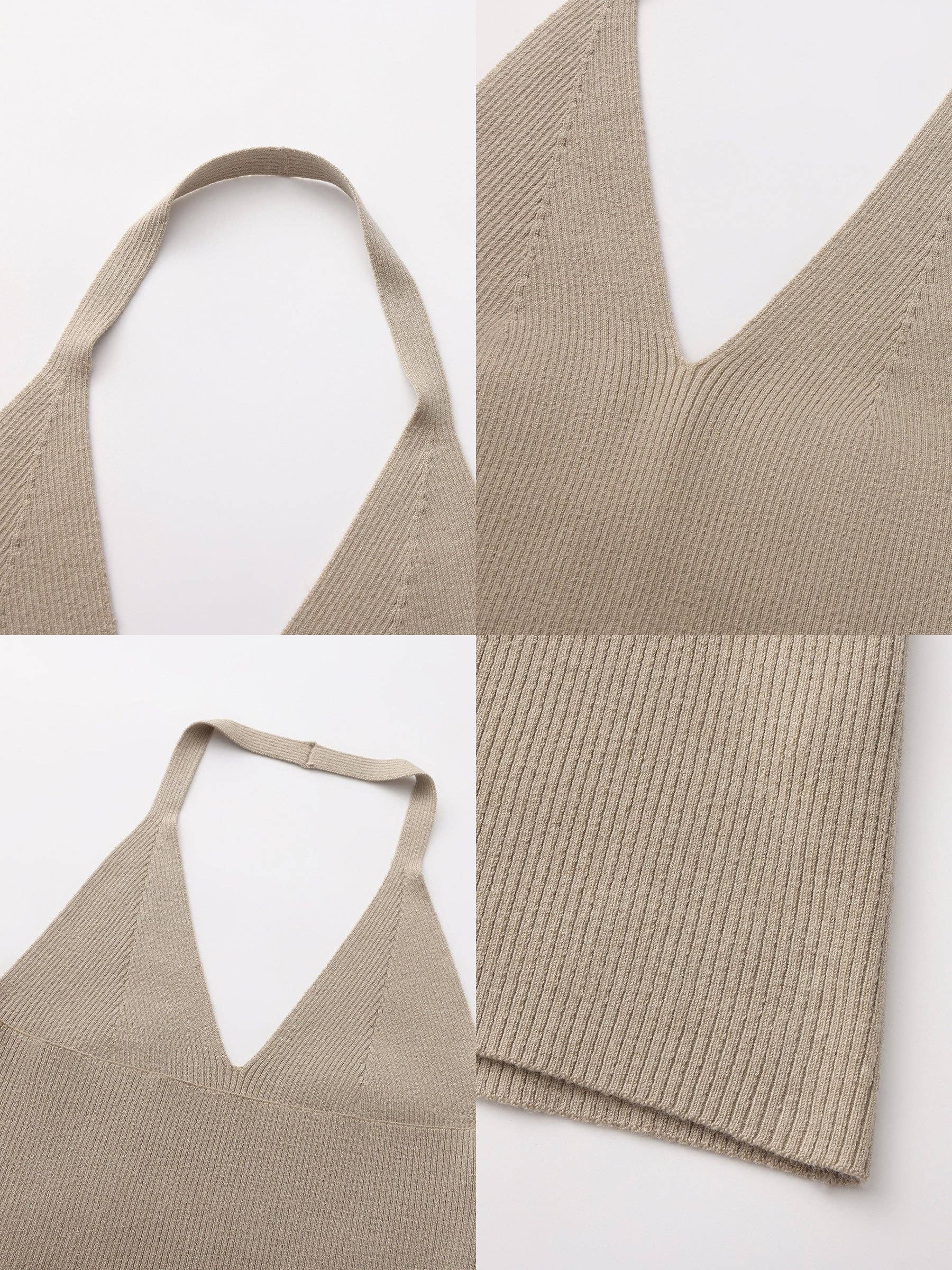 CUBIC Wool Blend Knit Halter Neck Top