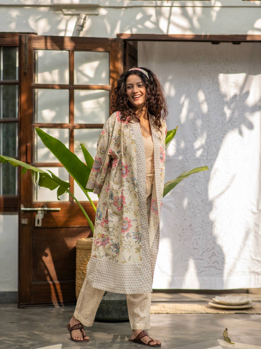 Rio Ivory  Cotton Voile Kimono