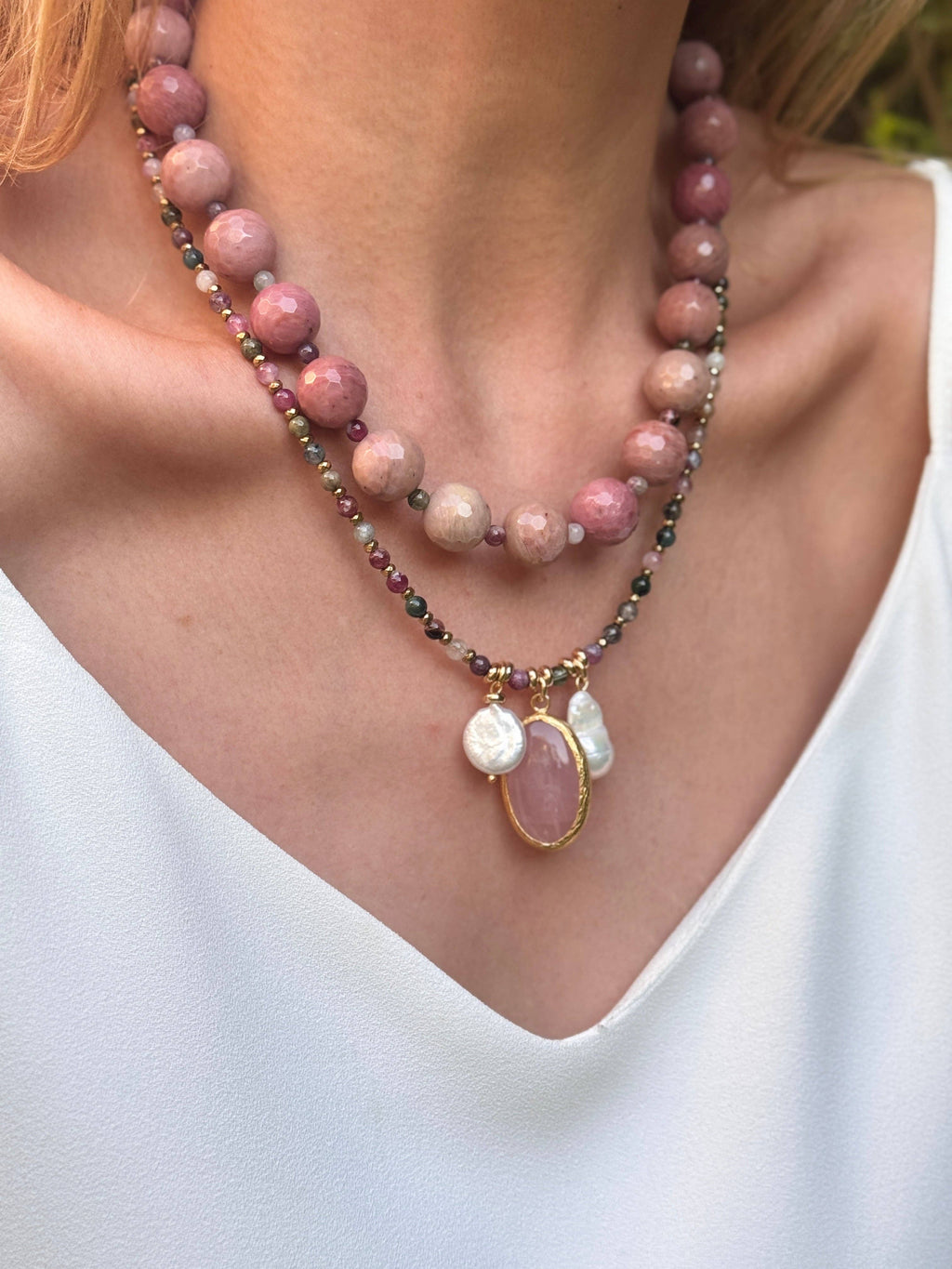 Tourmaline Rhodonite Necklace