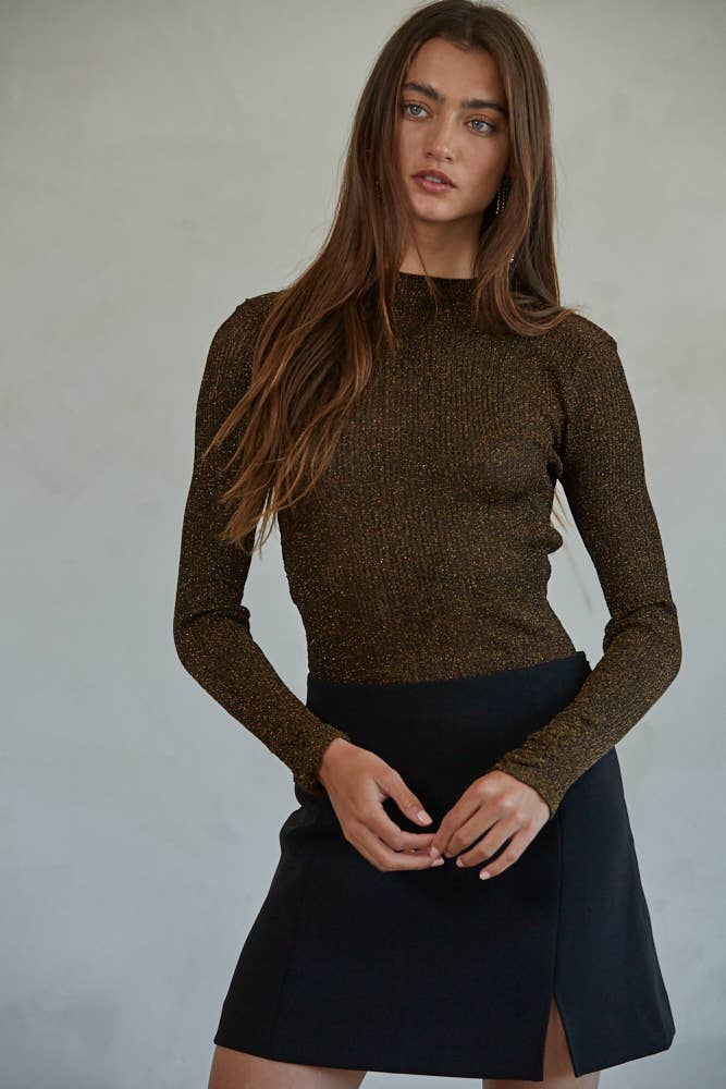 Knit Ribbed Sweater Bodysuit