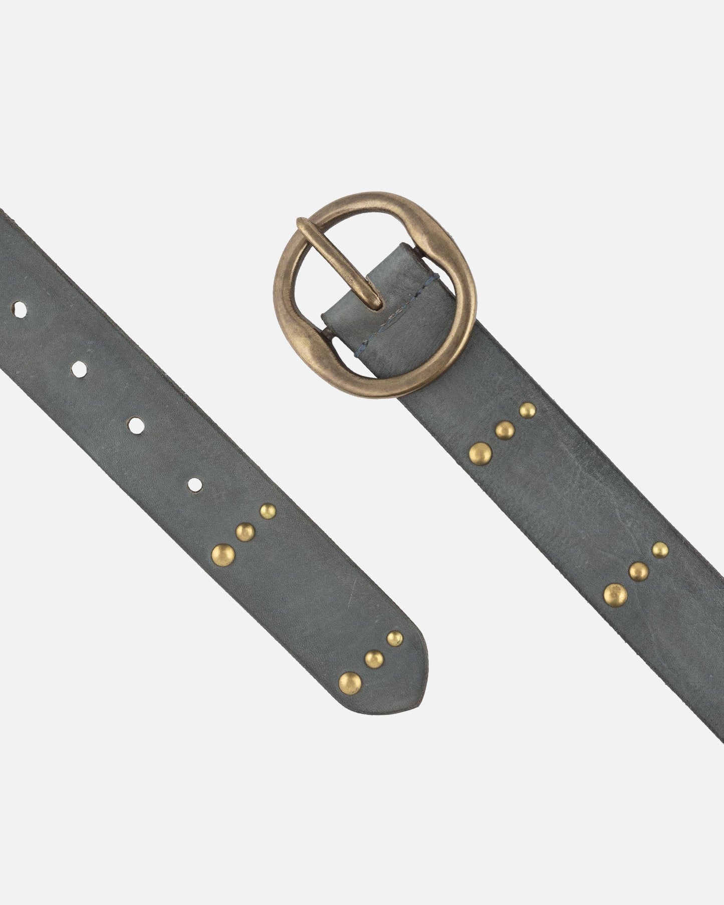 Dion | Round Buckle Leather Studded Belt