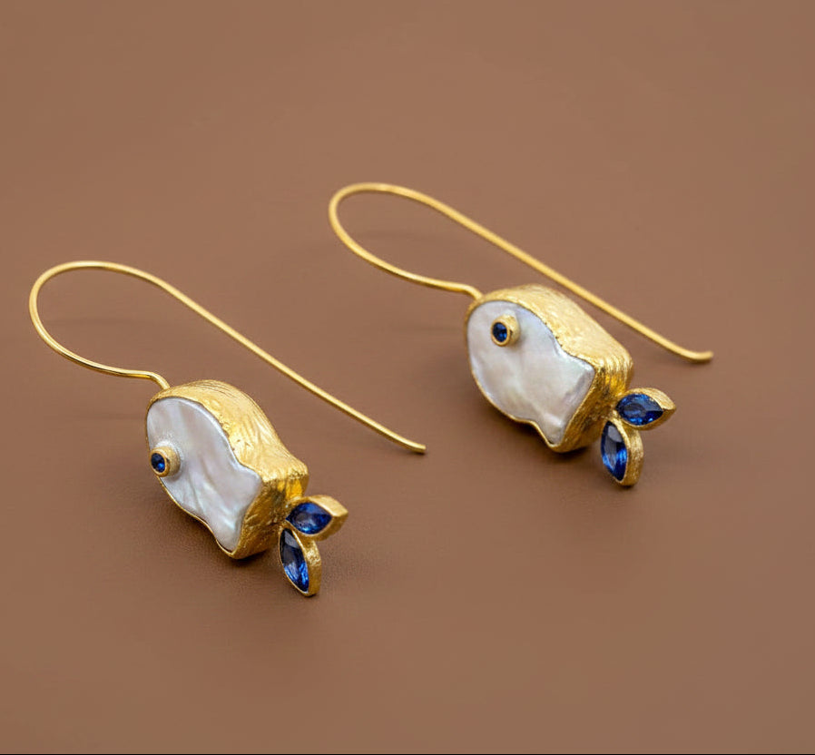 Pearl Handmade Gold Earrings