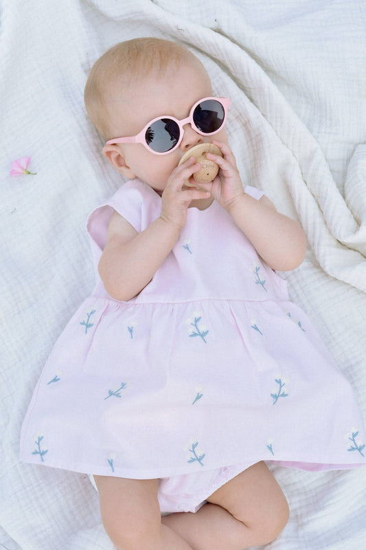 Baby Flower Embroidered Romper 100% Cotton OEKO-TEX