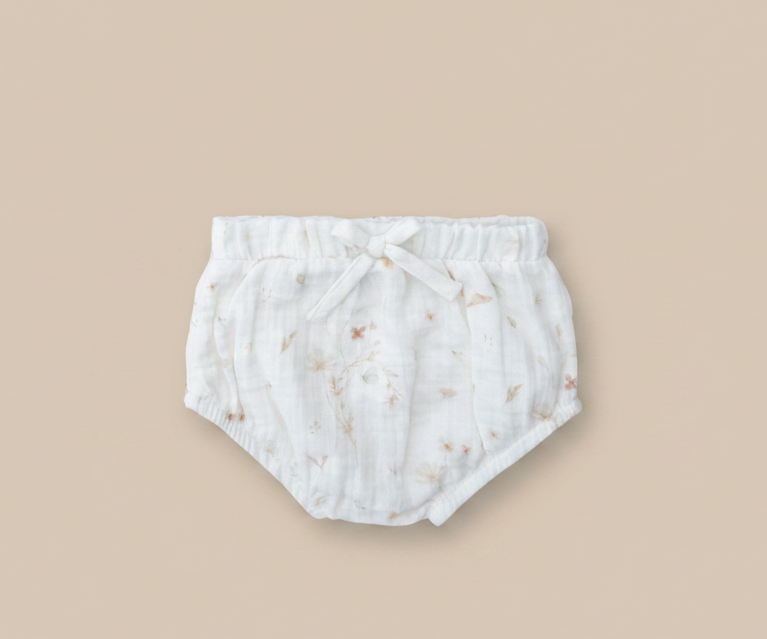 Flower Patterned Muslin Bloomers