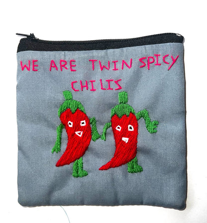 "Chalee" Hand Embroidered Pouches by Hmong Youth in Laos